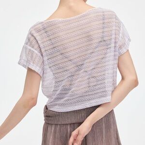 Sonnet Dance Lace knitted short sleeve ballet top purple